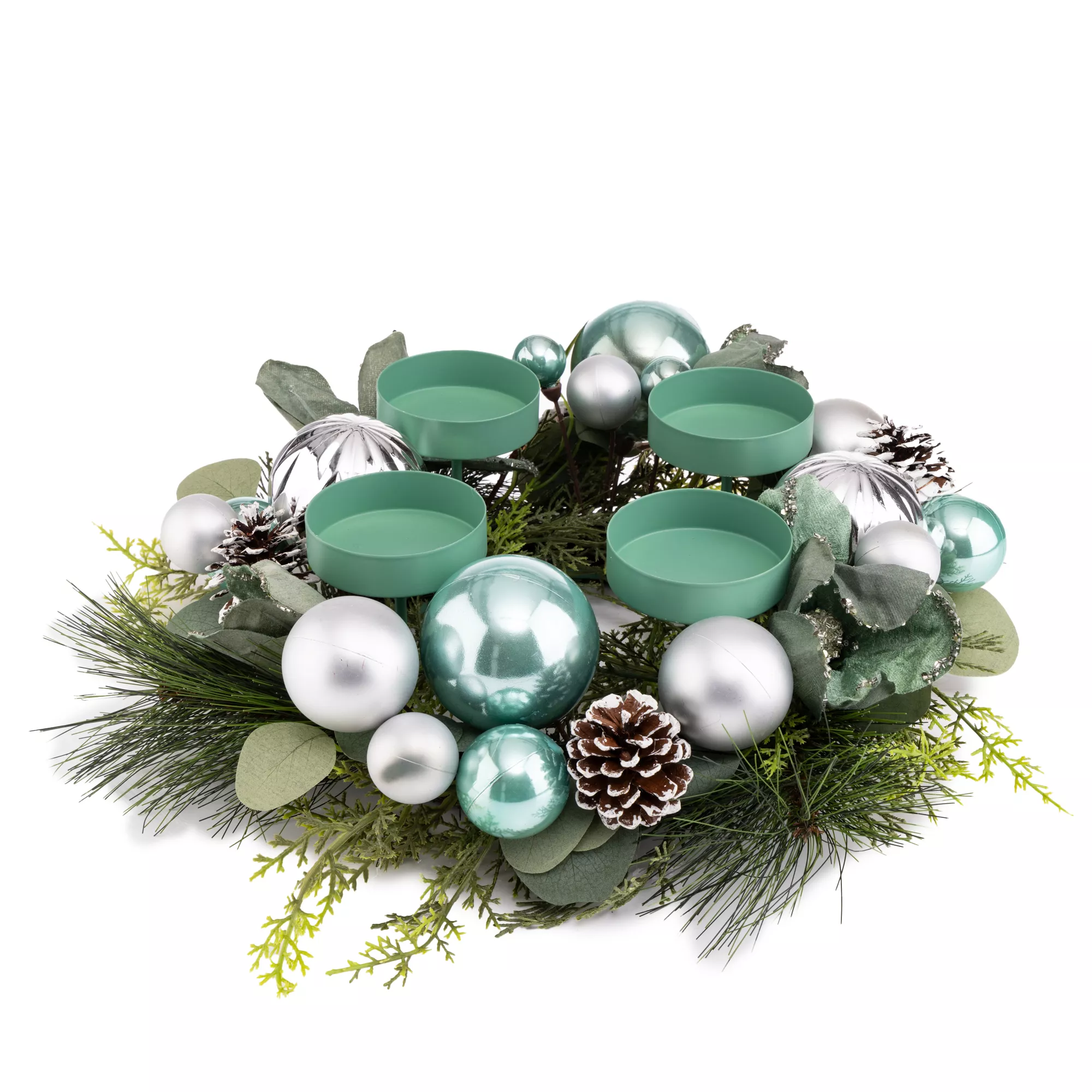 B-Ware ABELLA Xmas Dekokranz Kugeln & Kerzenteller