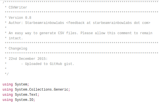 A class modelled on StreamWriter that makes it easy to generate CSV files&period;