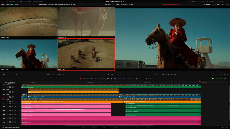 Анимация на Studio Display и Mac Studio с монтаж на видео в мулти камера проект в DaVinci Resolve Studio