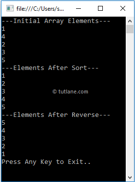 Visual Basic (VB) Array Class Example Result