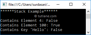Visual Basic Stack Contains() Method Example Result